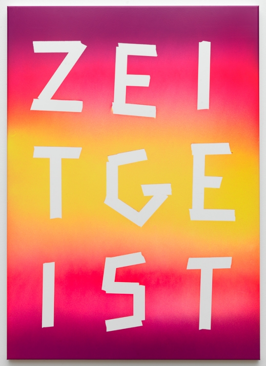 'Zeitgeist', 2016. Powder coating on aluminium, 100 x 70 cm. Photo: Gert Jan van Rooij. 'Zeitgeist', 2016. Powder coating on aluminium, 100 x 70 cm. Photo: Gert Jan van Rooij.