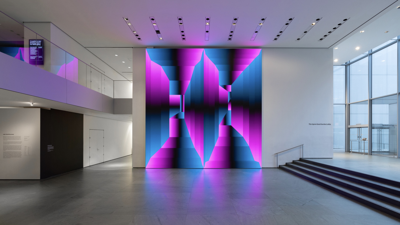 Rafaël Rozendaal, Stereo (2023) - installed in the Gund Lobby at MoMA, New York - part of solo exhibition 'Light' (2024-2025)
 Rafaël Rozendaal, Stereo (2023) - installed in the Gund Lobby at MoMA, New York - part of solo exhibition 'Light' (2024-2025)