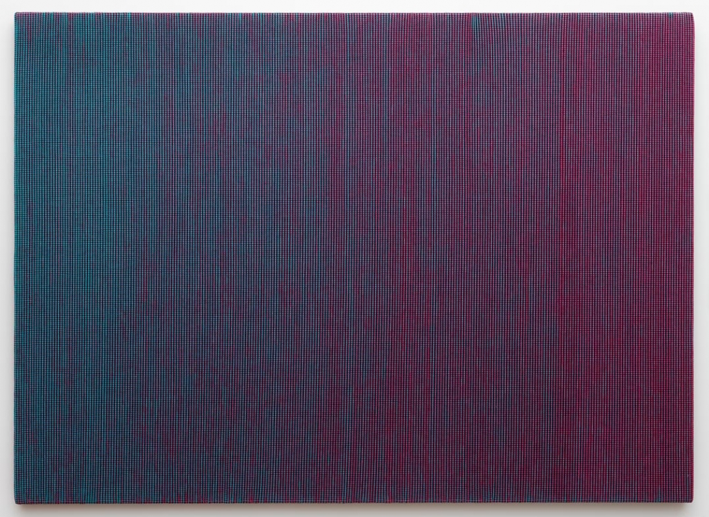 Near Next 17 08 01 (2017), lenticular tapestry, linen, 144 x 200 cm. Photo: Gert Jan van Rooij. Near Next 17 08 01 (2017), lenticular tapestry, linen, 144 x 200 cm. Photo: Gert Jan van Rooij.