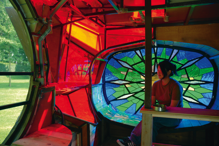 'Annex #4', 2006 (inside), car, steel, wood, stained glass, polycarbonate, 500 x 270 x 235 cm.  'Annex #4', 2006 (inside), car, steel, wood, stained glass, polycarbonate, 500 x 270 x 235 cm.