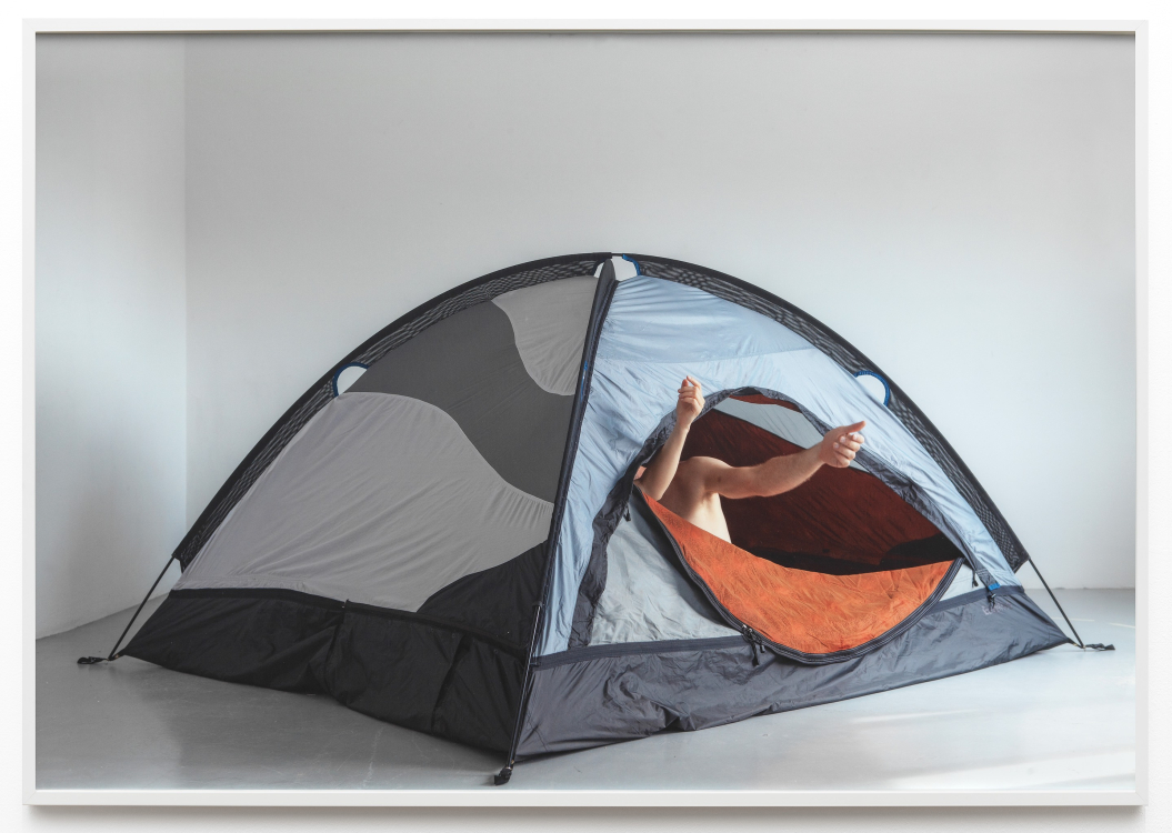 Tent 1, Alicia Framis (2019) from series One Night Tent (2002) - Installed during Alone Together (2024) Tent 1, Alicia Framis (2019) from series One Night Tent (2002) - Installed during Alone Together (2024)