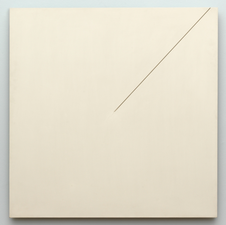 'Relief with 1/2 line', 1967. Painted wood, 120 x 120 cm. Photo: Gert Jan van Rooij. 'Relief with 1/2 line', 1967. Painted wood, 120 x 120 cm. Photo: Gert Jan van Rooij.