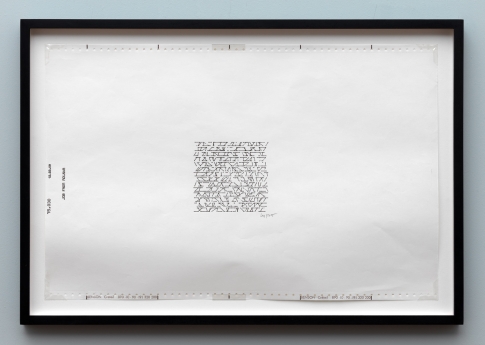 untitled (1975) Plotter drawing, ink on paper. In the group exhibition Live and Let Live at Upstream Gallery. Photo: Gert Jan van Rooij. untitled (1975) Plotter drawing, ink on paper. In the group exhibition Live and Let Live at Upstream Gallery. Photo: Gert Jan van Rooij.